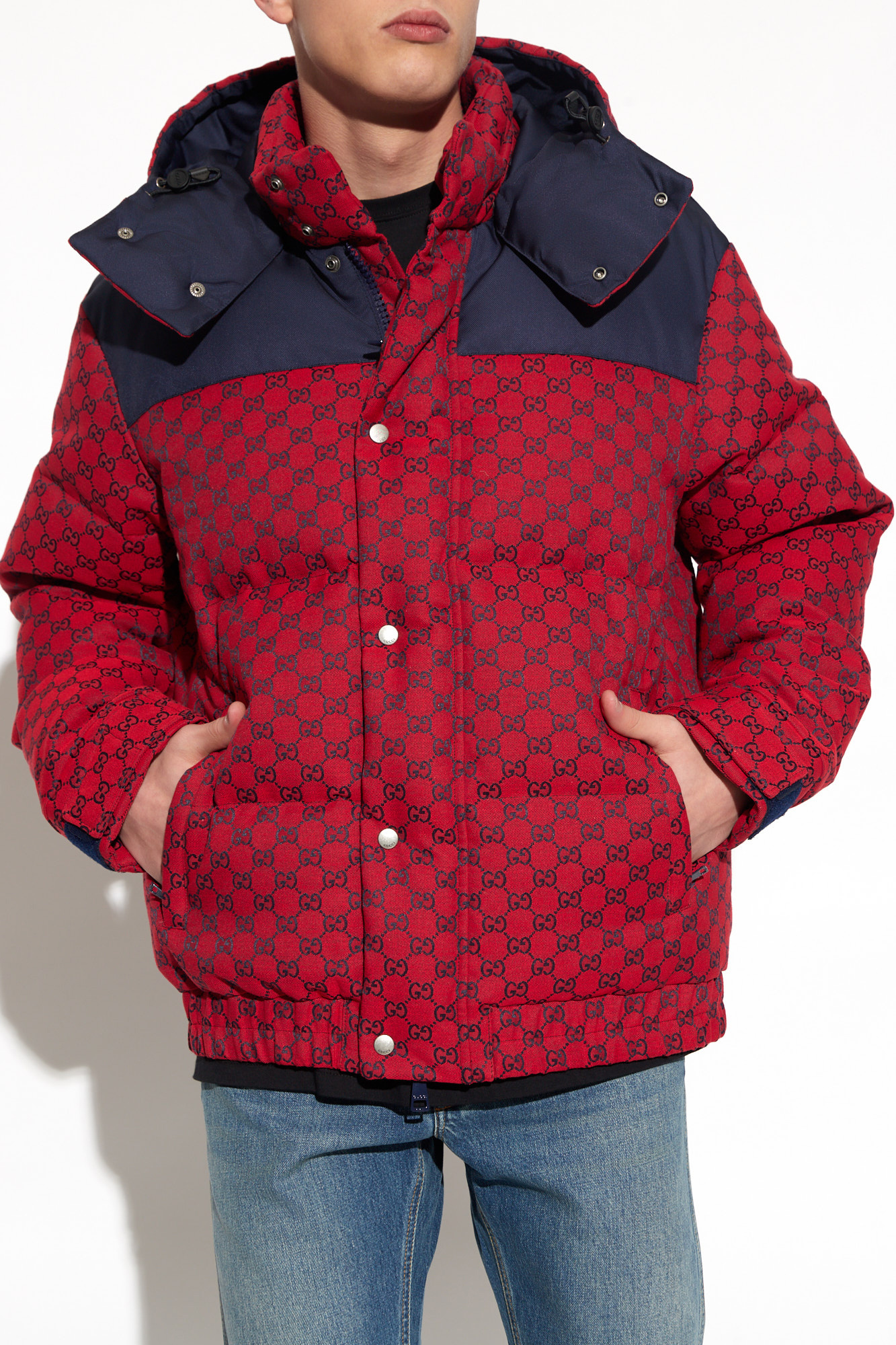 Gucci monogram hotsell puffer jacket